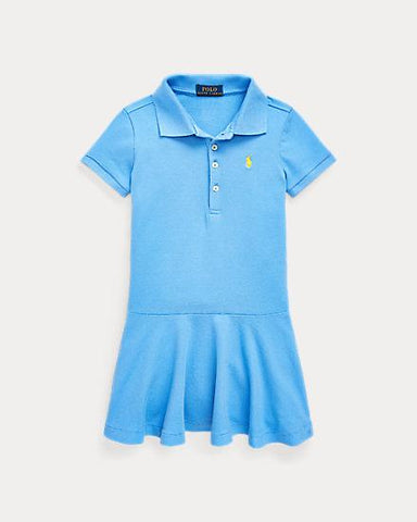 Stretch Cotton Mesh Polo Dress By Ralph Lauren