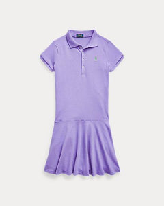Stretch Cotton Mesh Polo Dress By Ralph Lauren
