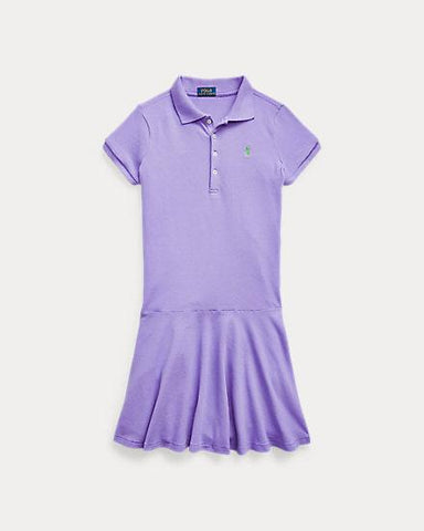Stretch Cotton Mesh Polo Dress By Ralph Lauren