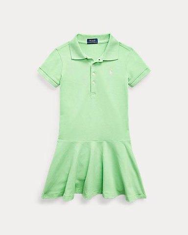 Stretch Cotton Mesh Polo Dress By Ralph Lauren