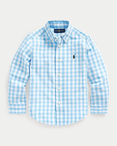 Gingham Cotton Blend Shirt By Ralph Lauren