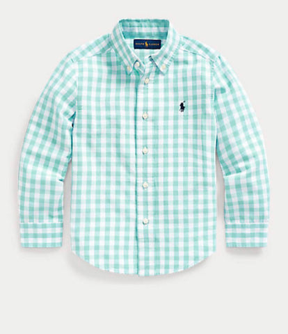 Gingham-Cotton Blend Shirt By Ralph Lauren