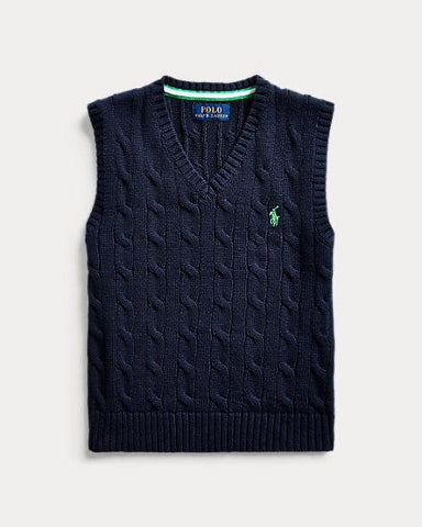 Cable-Knit Cotton Sweater Vest By Ralph Lauren