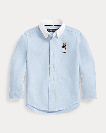 Football Bear Cotton Shirt By Ralph Lauren
