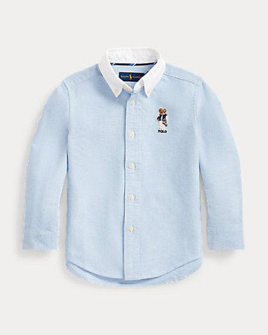 Football Bear Cotton Shirt By Ralph Lauren