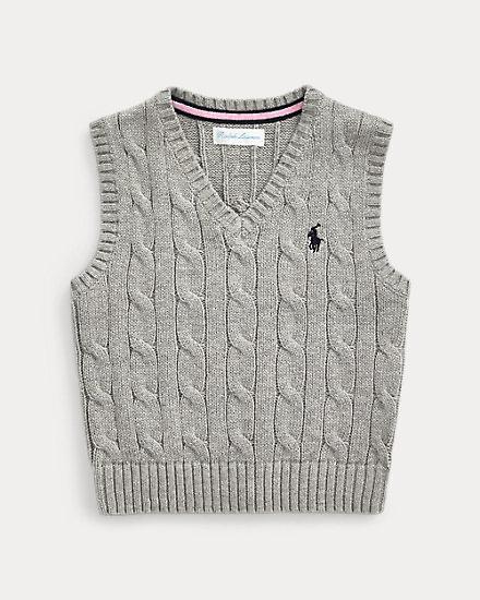Cable-Knit Cotton Sweater Vest By Ralph Lauren