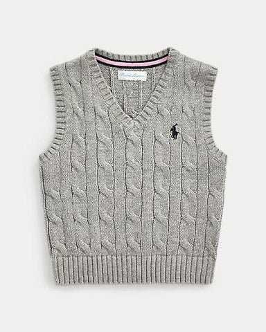 Cable-Knit Cotton Sweater Vest By Ralph Lauren