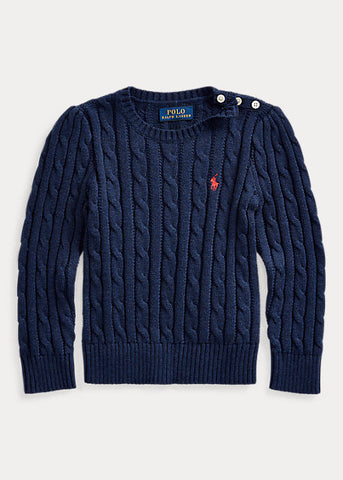 RALPH LAUREN CABLE-KNIT COTTON SWEATER